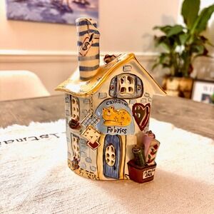 Blue Sky Clayworks Heather Goldminc The Calico Cat Fabrics 2003 Tea Light CatVtg